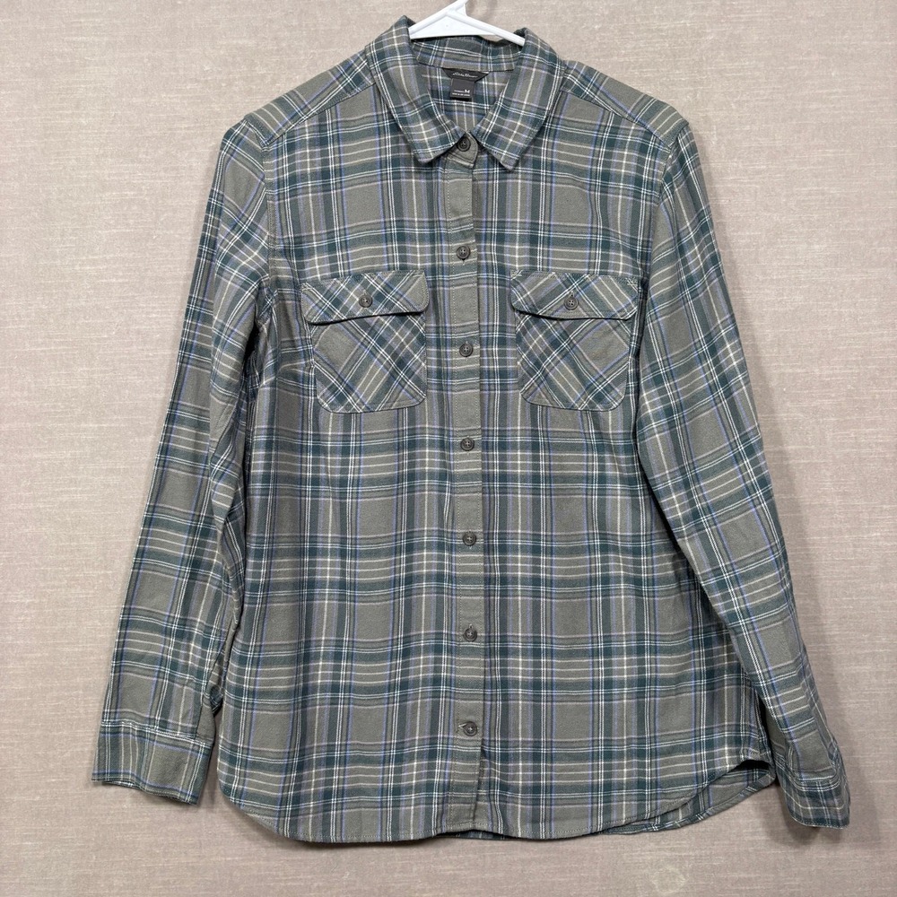 Eddie Bauer Plaid Button Shirt Women's Medium Outdoor Casual‎ Top